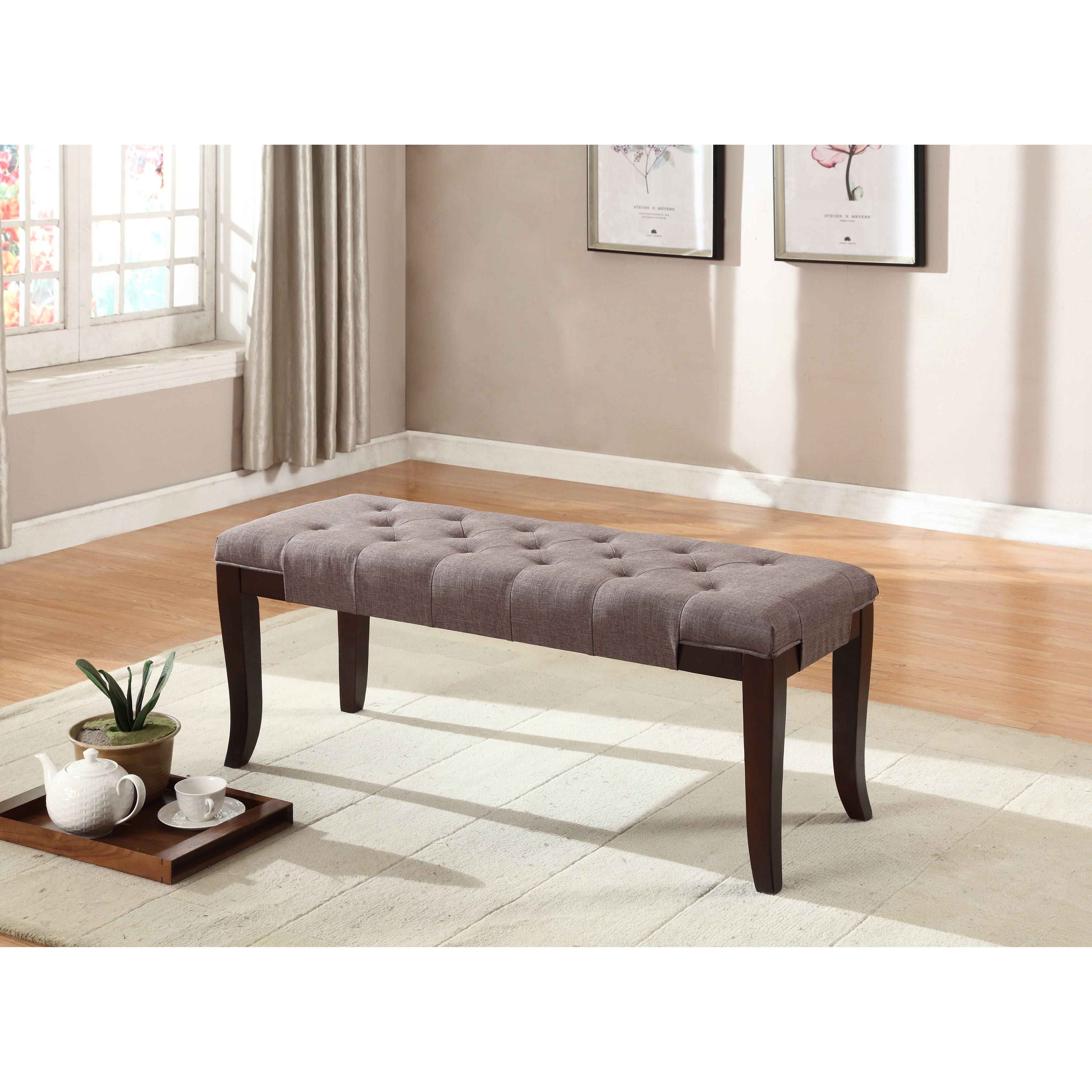 Tufted Ottoman Bench - Brown - Fabric S66253
