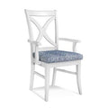 Green Gray Blue Cross Back Arm Chair Z315779