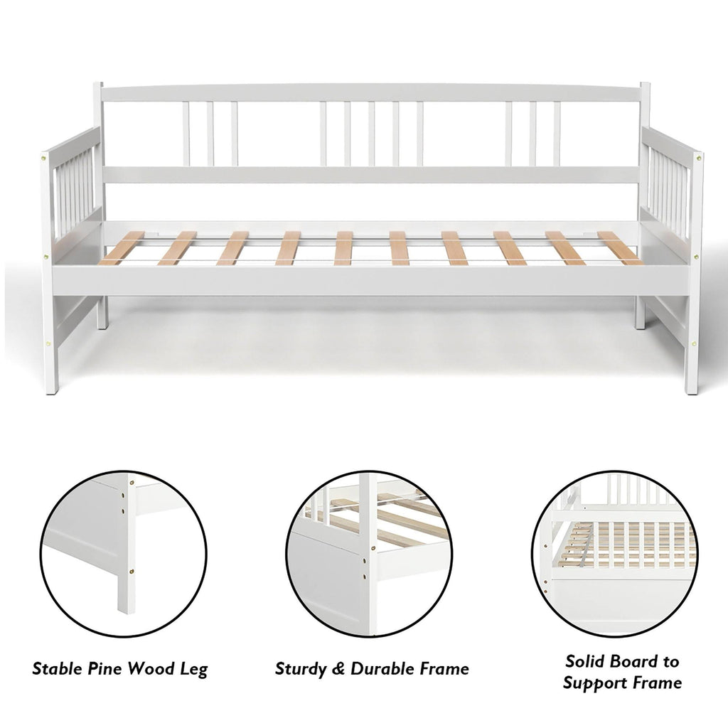 Espresso Wooden Daybed Frame Sofa Bed C3429