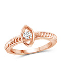 1/10 Carat White Diamond Ring Rose Gold Over Silver L276