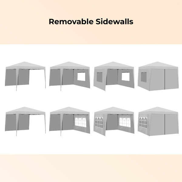 Black Detachable Fabric Outdoor Pop-Up Pavilion Canopy U202214