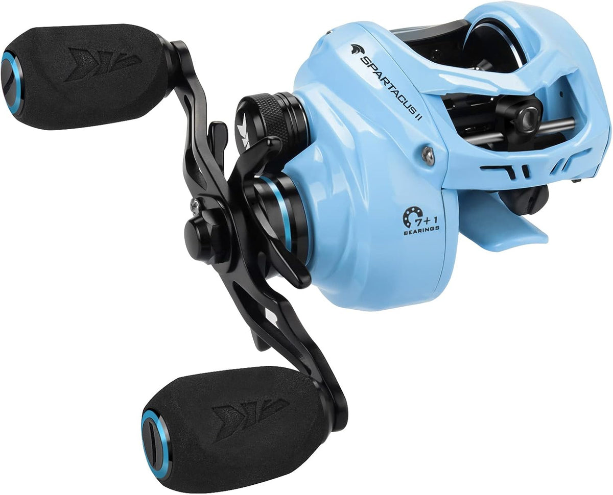 6oz Ultralight Baitcasting Fishing Reel, 17.6 LB Carbon Fiber Drag, 7.2:1 Gear Ratio, Pack of 2 C5566