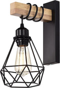 White Wood Wall Sconce 1 Light Cage Wall Lamp F10668