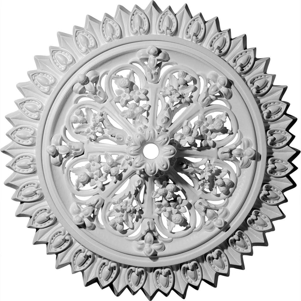 24 3/4x22OD 1 3/8x22ID x 3 1/4x22P Hand-Painted Clear Yellow Ceiling Medallion T982
