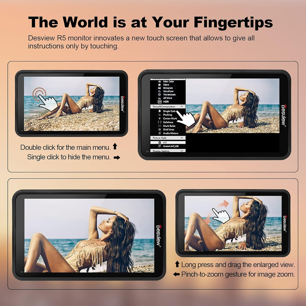 5.5 inch Touch Screen Camera Field Monitor with 4K Input/Output Z586