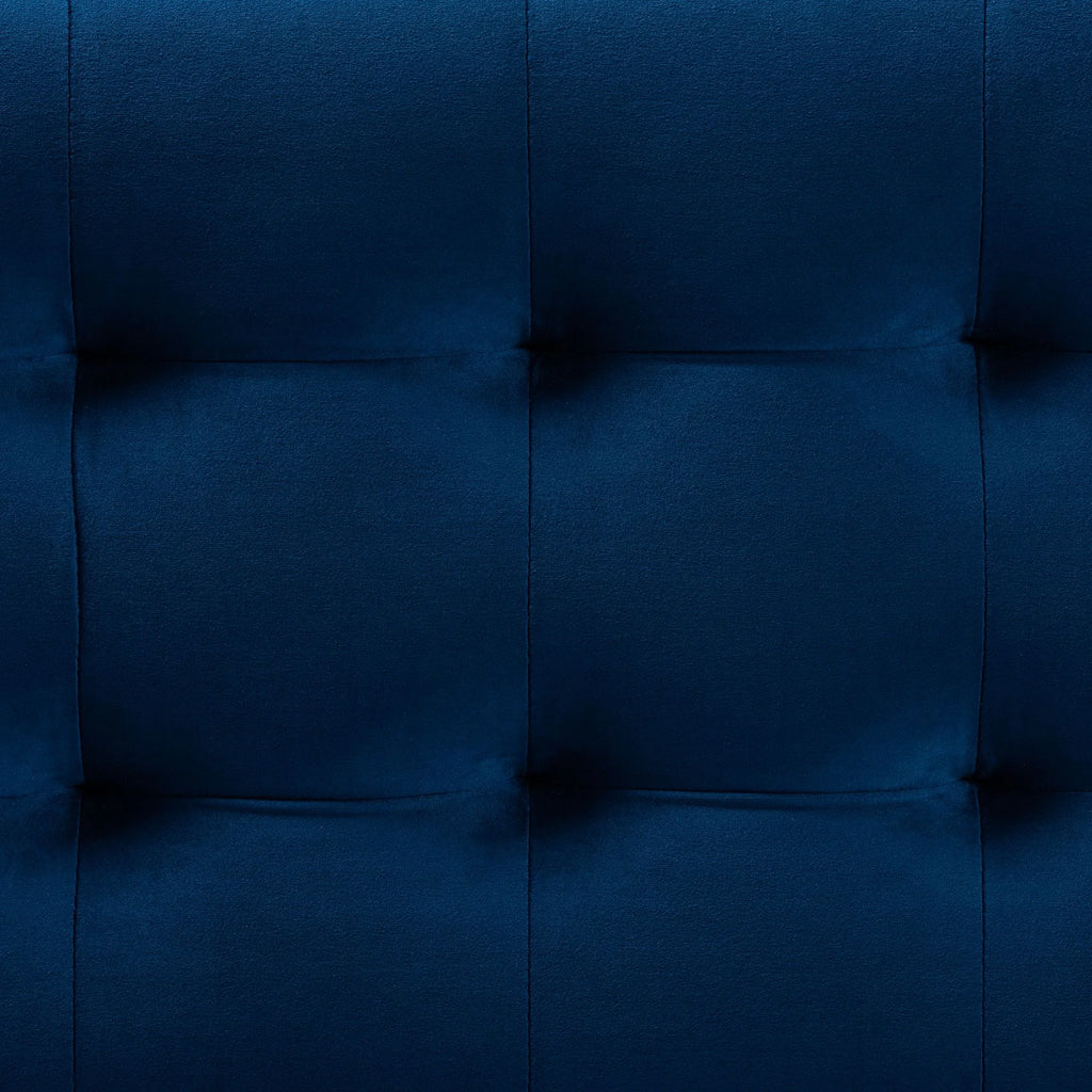 Navy Blue Velvet Storage Ottoman Bench Q516483