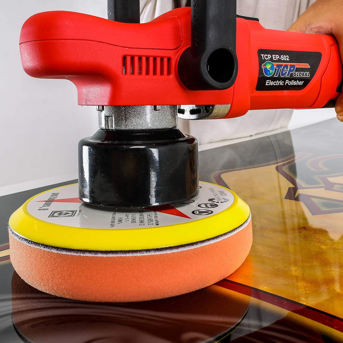6 Pad Random Orbit Dual-Action Polisher with Waffle Foam & Wool Buffing Kit N578