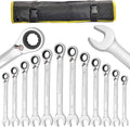 12-Piece Reversible Ratchet Combination Wrench Set, Metric, 8mm-19mm Chrome Vanadium Steel G432967