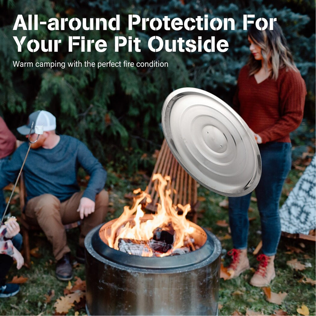 27.6 Inches Stainless Steel Fire Pit Cover with Handle C475