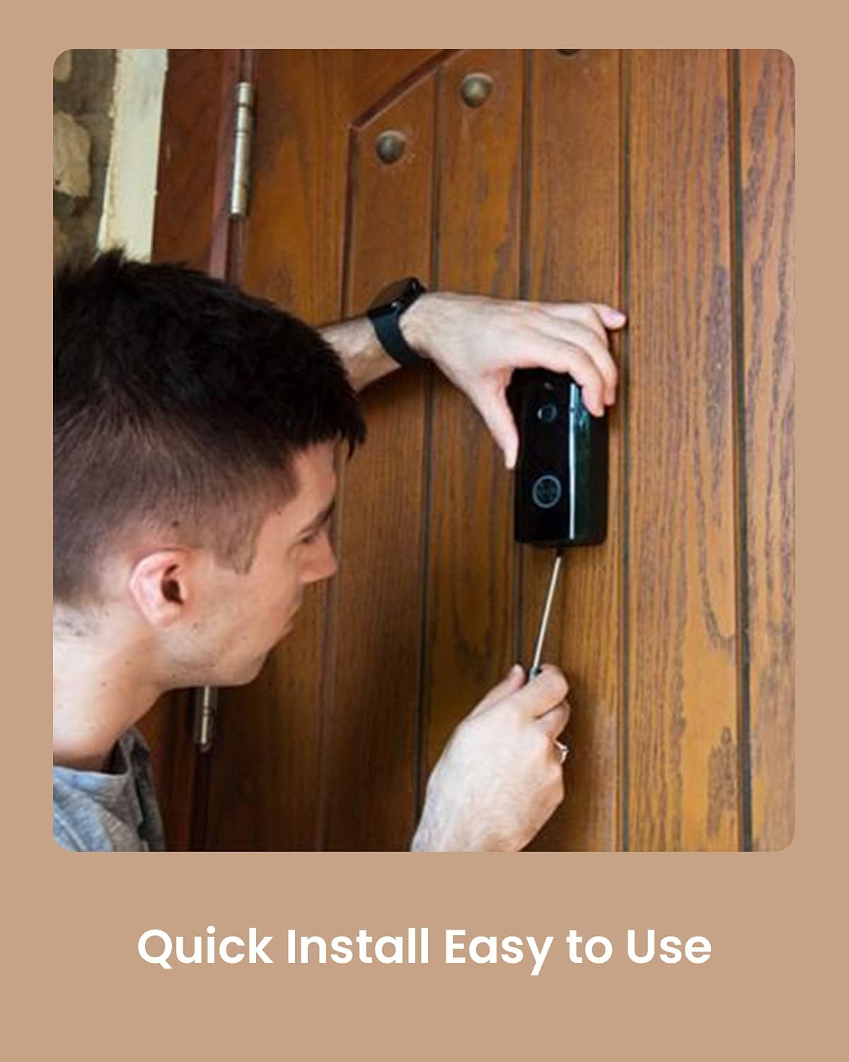 Video Doorbell Camera with Chime, 1080P Rechargeable Battery Powered, 2-Way Audio, Motion Detection, Night Vision T43751