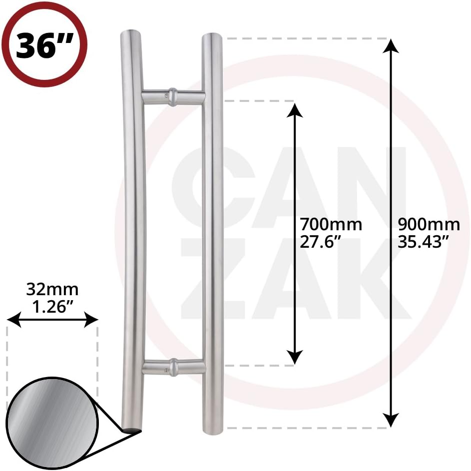 36 Inch Brushed Stainless Steel Door Handle Push Pull D9179