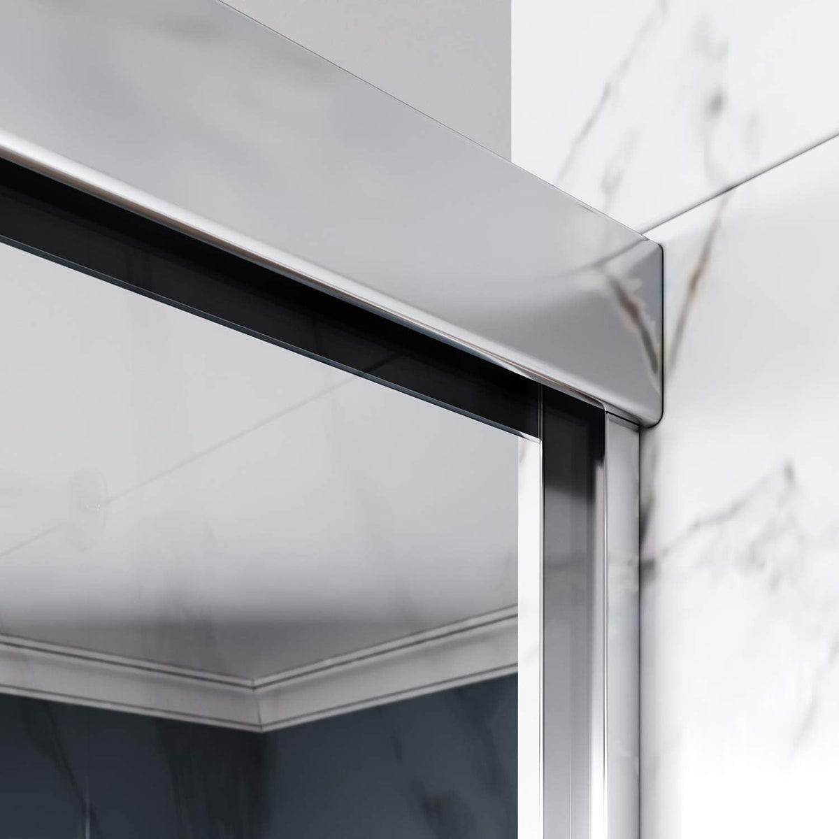 Bypass Sliding Bathtub Shower Door, Double Sliding Tub Shower Door, 58 1/2'' - 60'' W x 62'' H, 1/4'' Clear Glass, Chrome Finish R834071
