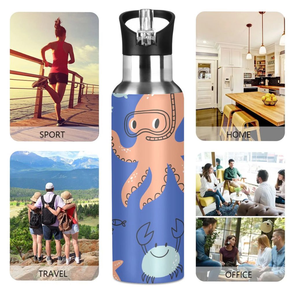 Stainless Steel Insulated Water Bottle with Straw Lid H312746