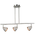 3-Lights Brushed Steel Cone White S7705