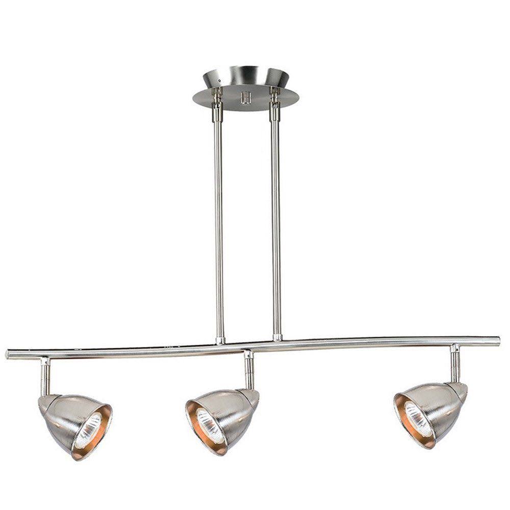 3-Lights Brushed Steel Cone White S7705