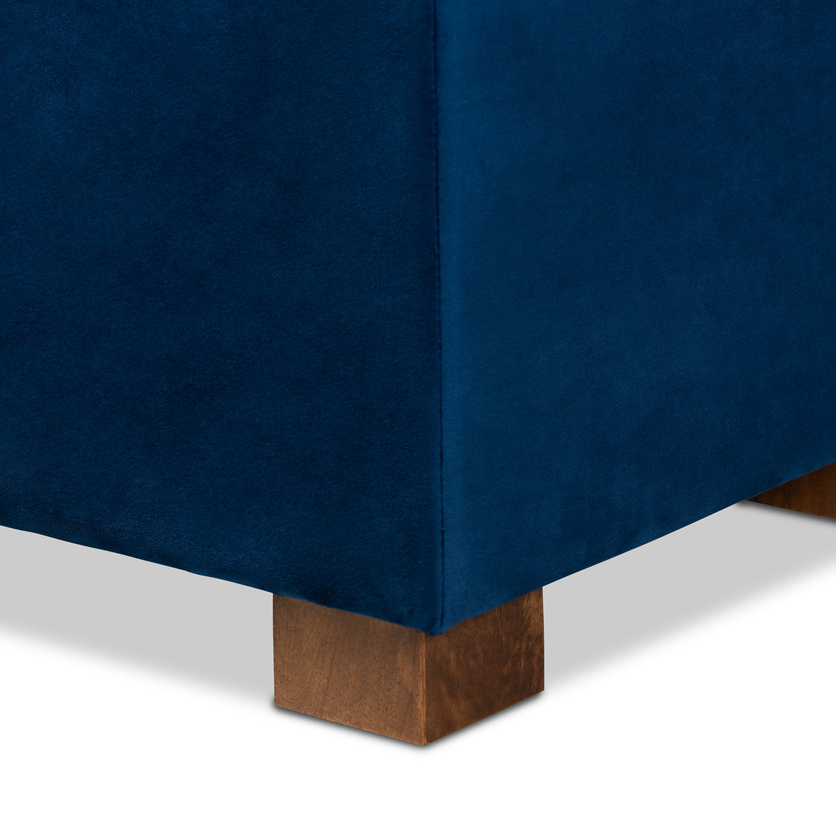 Navy Blue Velvet Storage Ottoman Bench Q516483