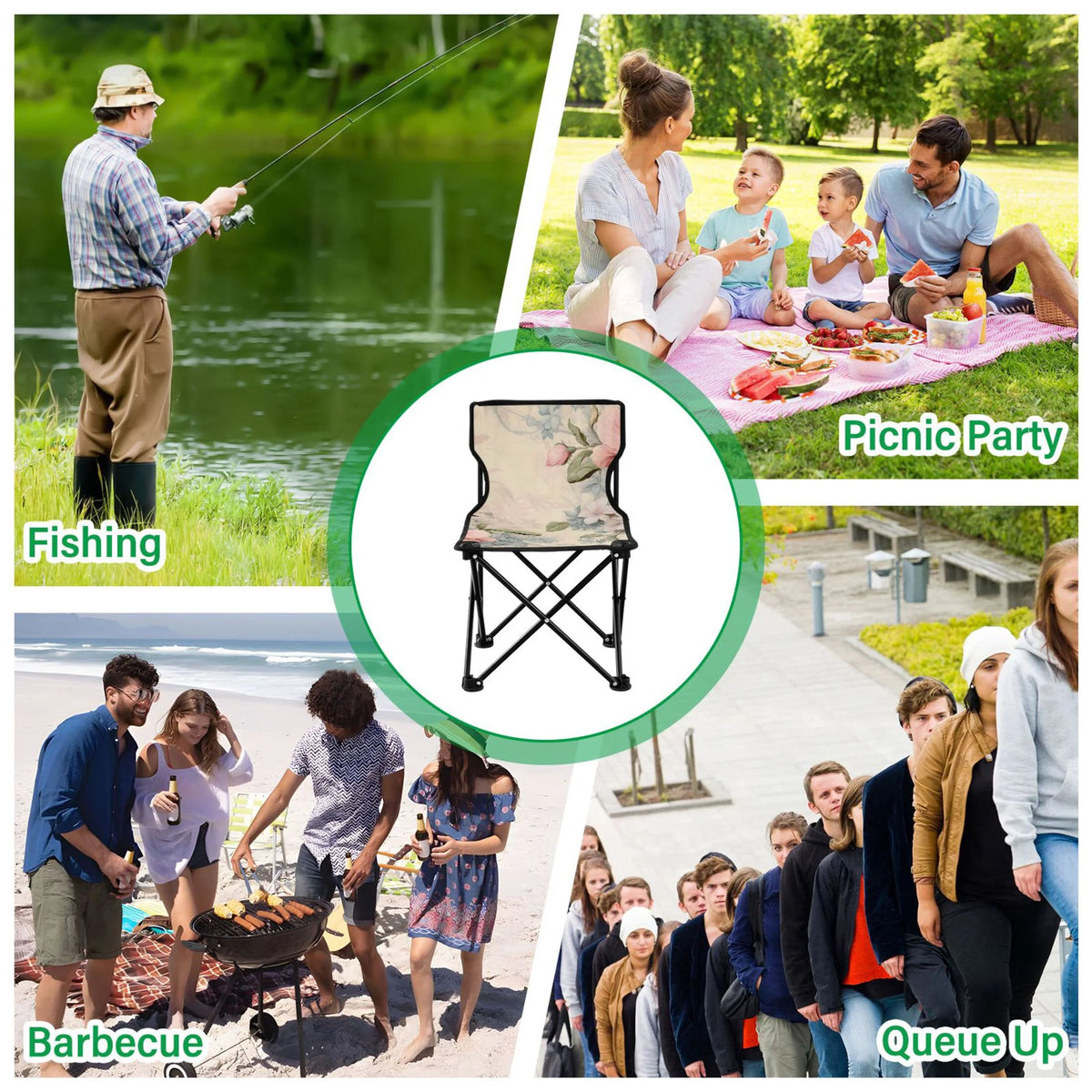 Portable Camping Chair with Carry Bag O688549