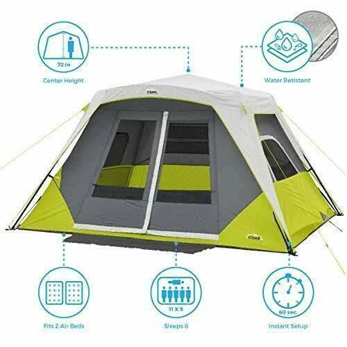 6 Person Instant Cabin Tent with Awning M6766