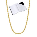 14k Yellow Gold Plated Twisted Rope Chain Necklace, 22 inches M35078