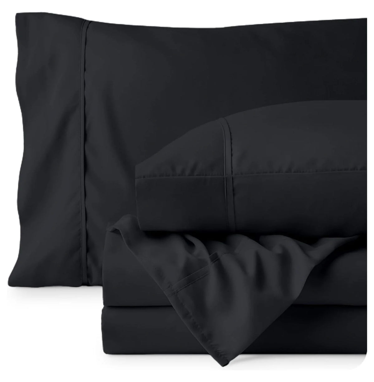 Black 4 Piece Short Queen Microfiber Sheet Set P460613