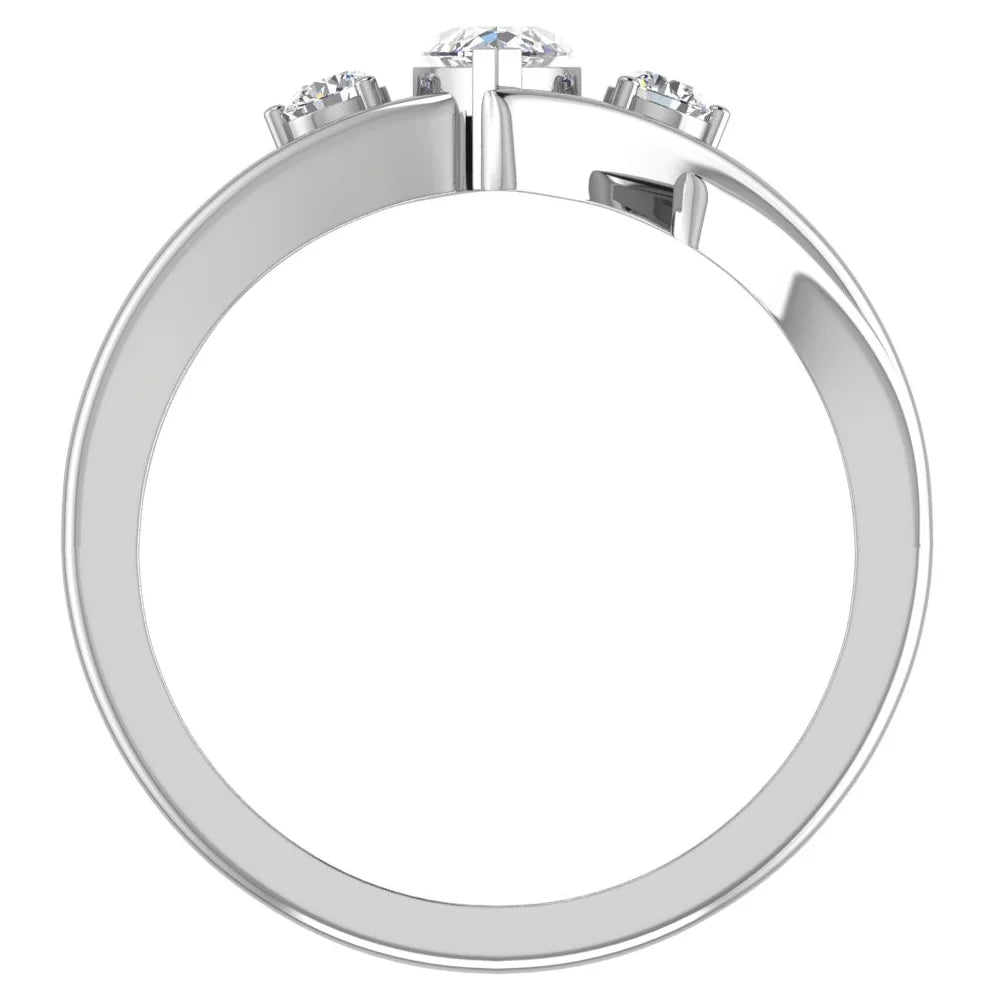 14K White Gold Marquise Cut Engagement Ring C345665