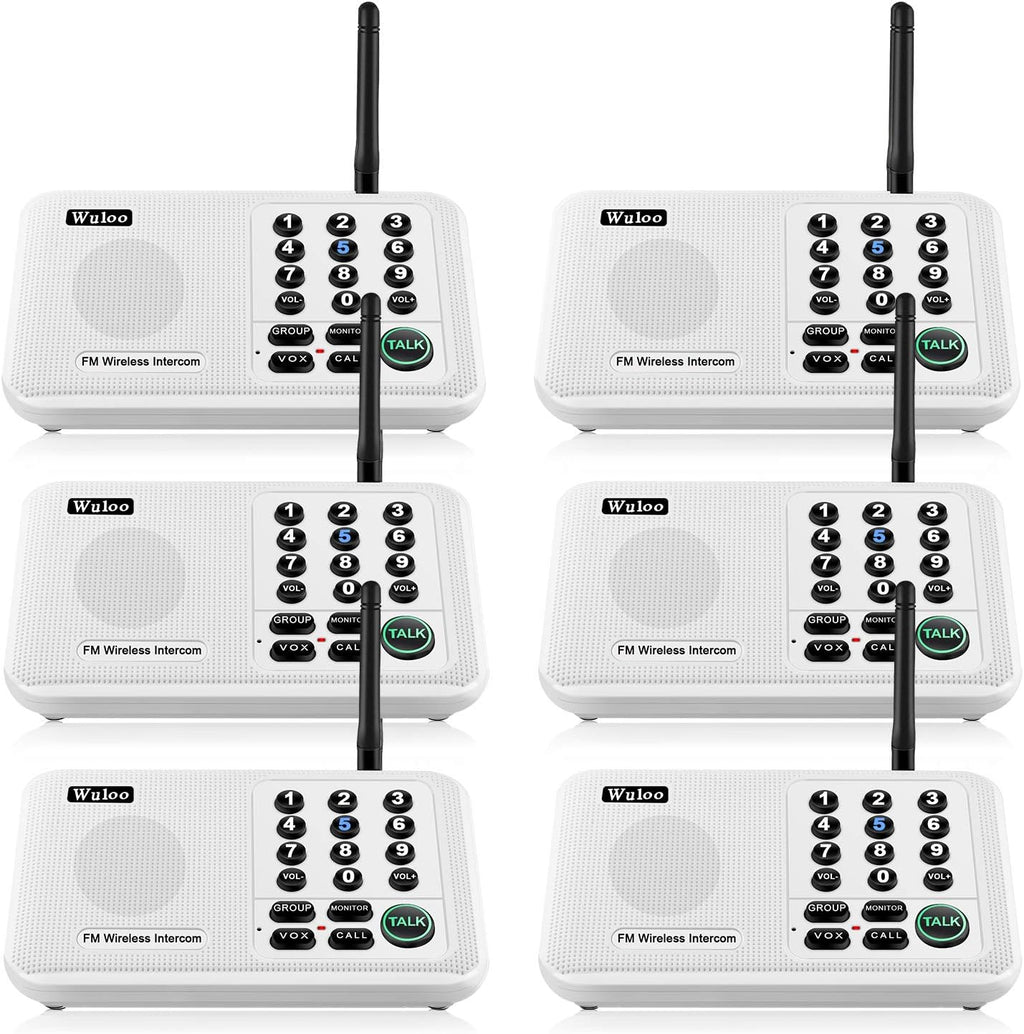 6 Packs White Wireless Intercom System Z244