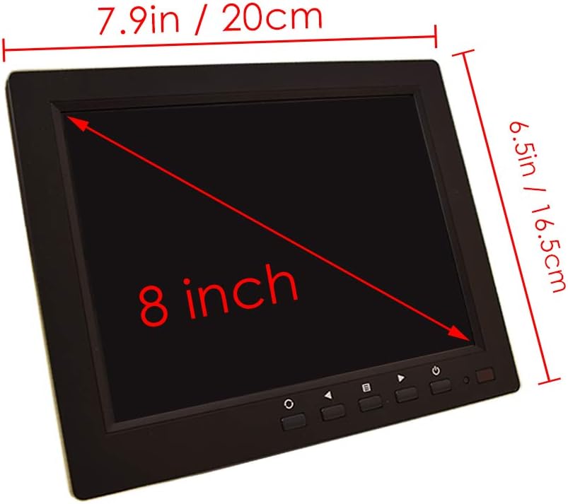 8 CCTV LCD Monitor 4:3 IPS Screen Display with VGA HDMI AV BNC Built-in Speaker USB Media Player 1024x768 HD 12-24V H52554