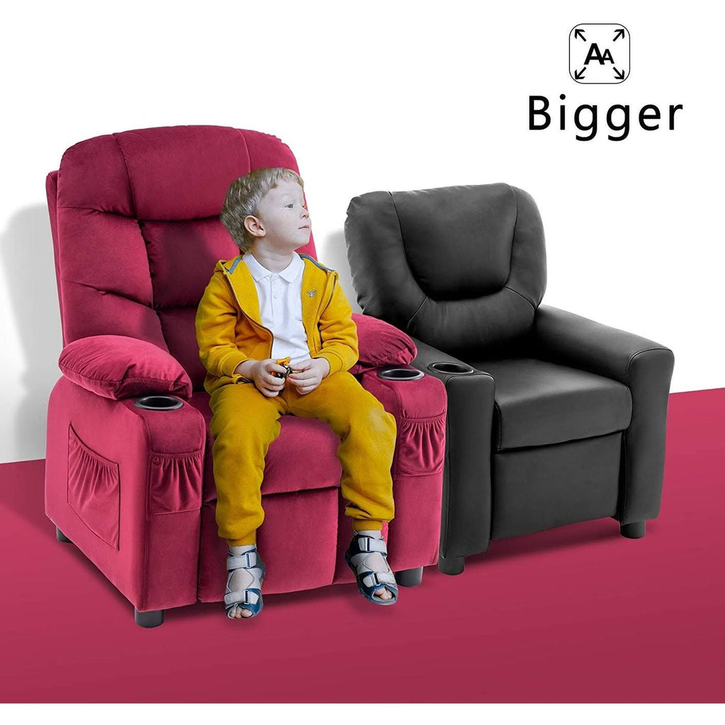 Velvet Recliner Chair with Cup Holders D899450