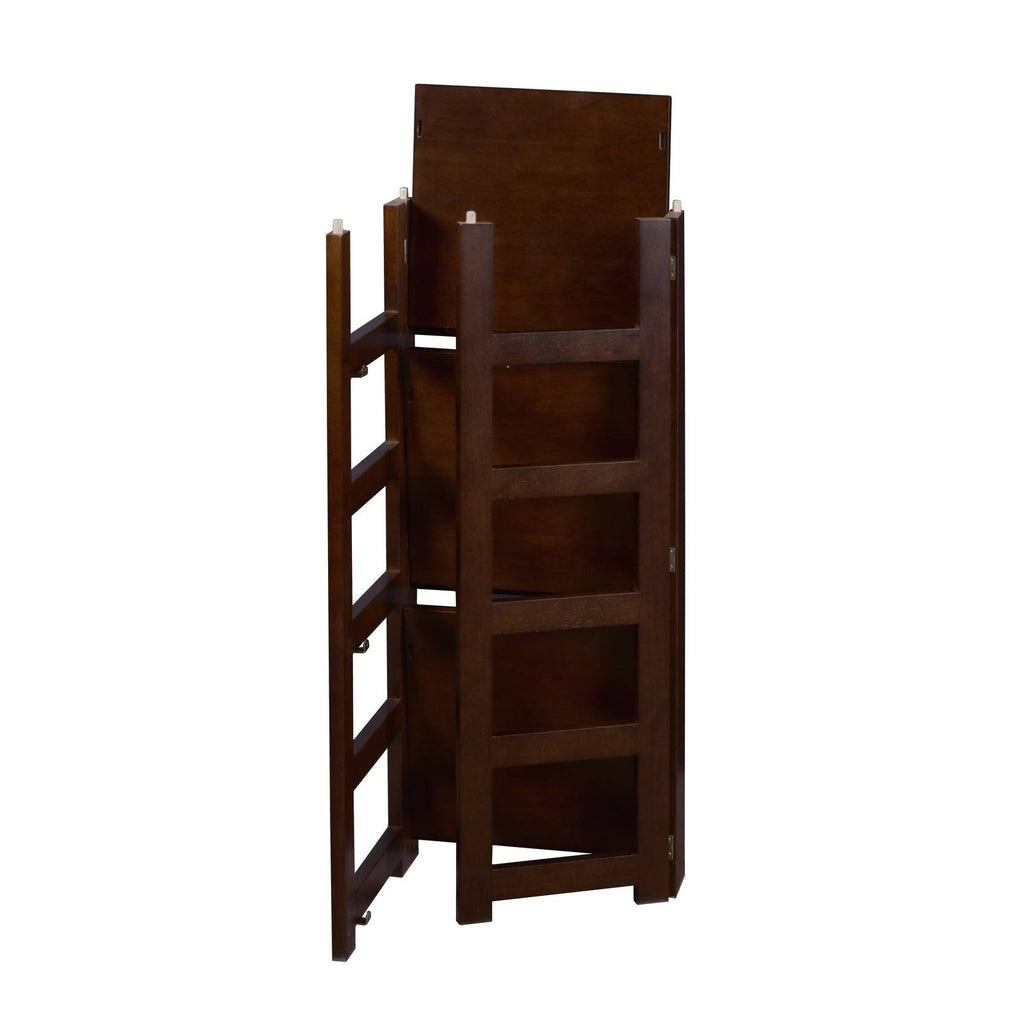 Mocha Walnut Square Folding Bookcase Q7352