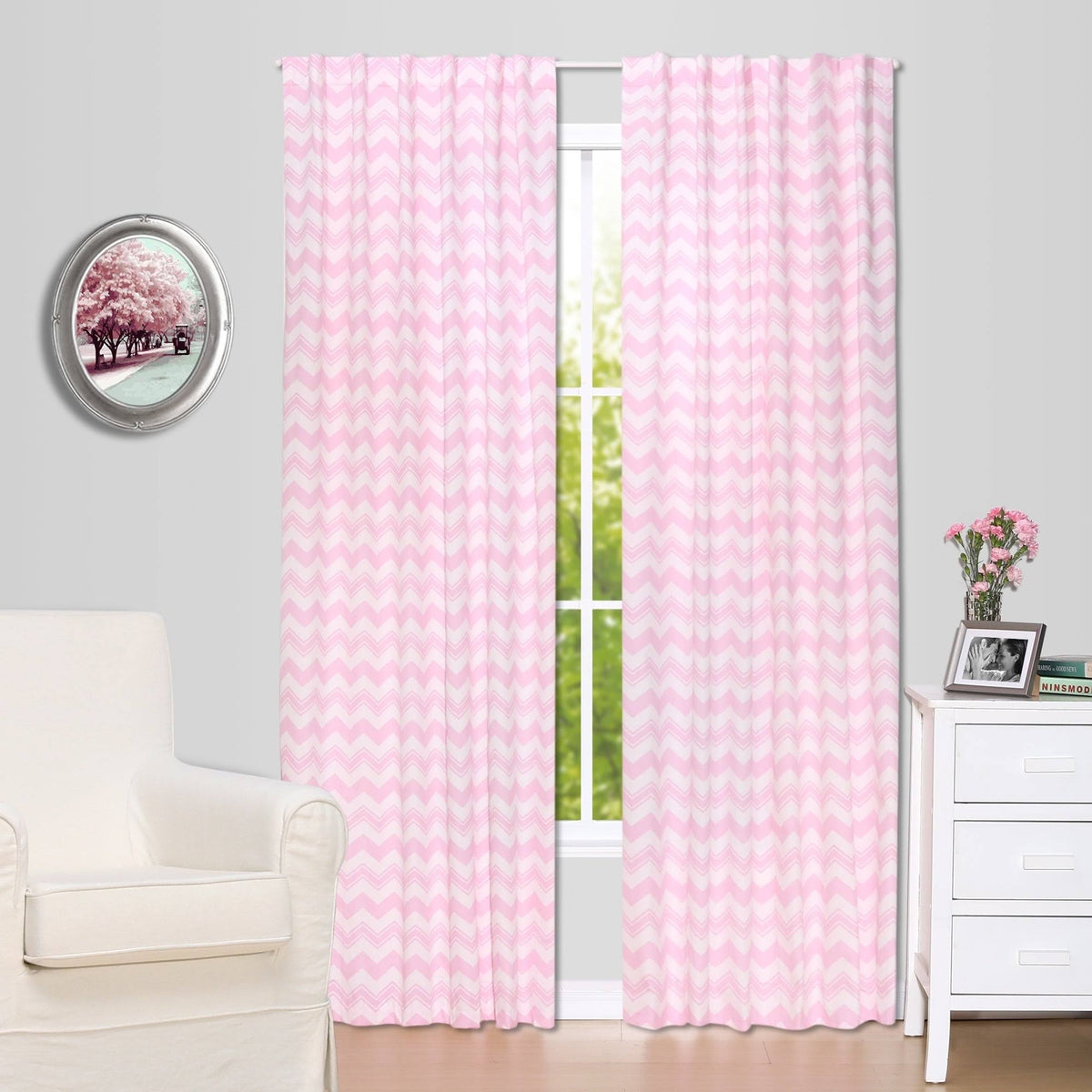 Pink Chevron Blackout Panel Pair V10542