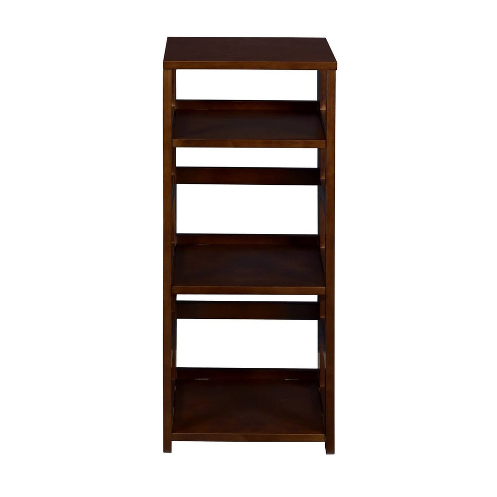 Mocha Walnut Square Folding Bookcase Q7352