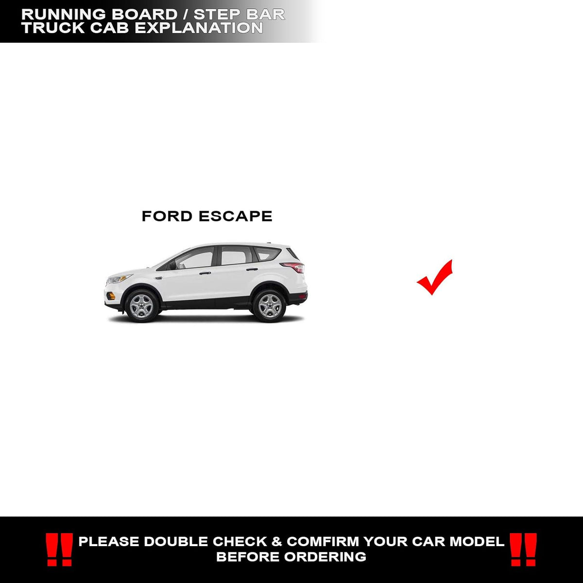 6 VP Series Aluminum Running Boards Black With Chrome Trim H94887