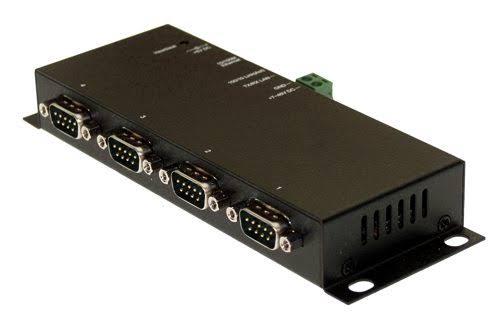 Industrial 4-Port RS-232 to Ethernet Data Gateway X7817