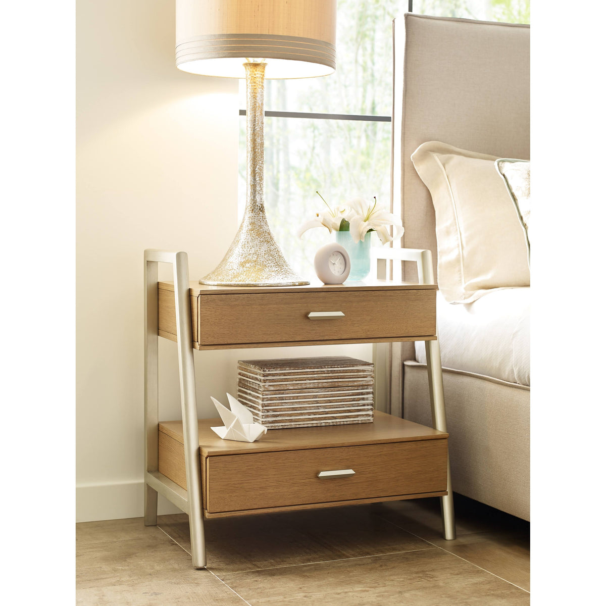 2 Drawer Leg Nightstand Q587020