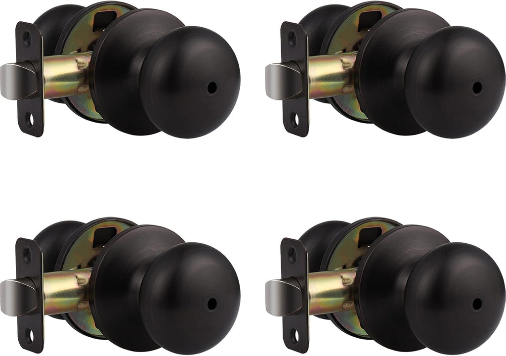 6 Pack Oil Rubbed Bronze Round Door Knob Set B7607