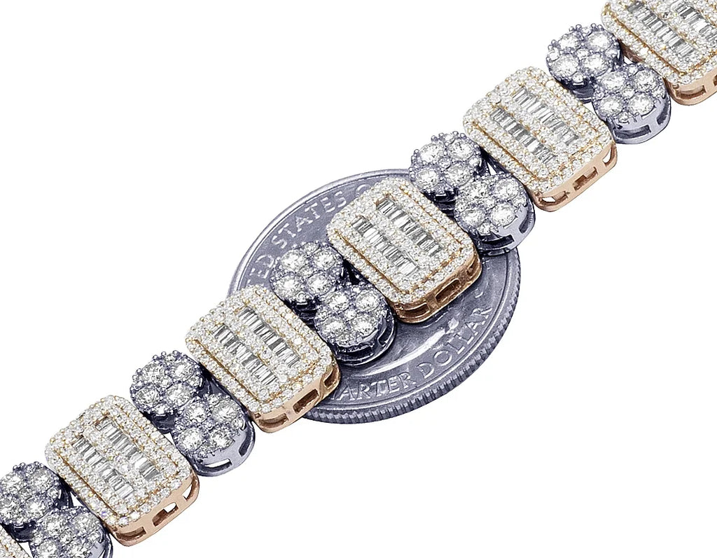 Two Tone Diamond Bracelet 11.75CT 8.5" O61511