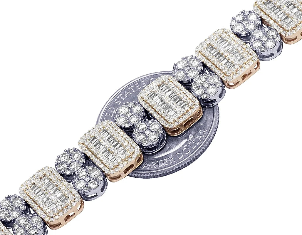 Two Tone Diamond Bracelet 11.75CT 8.5" O61511