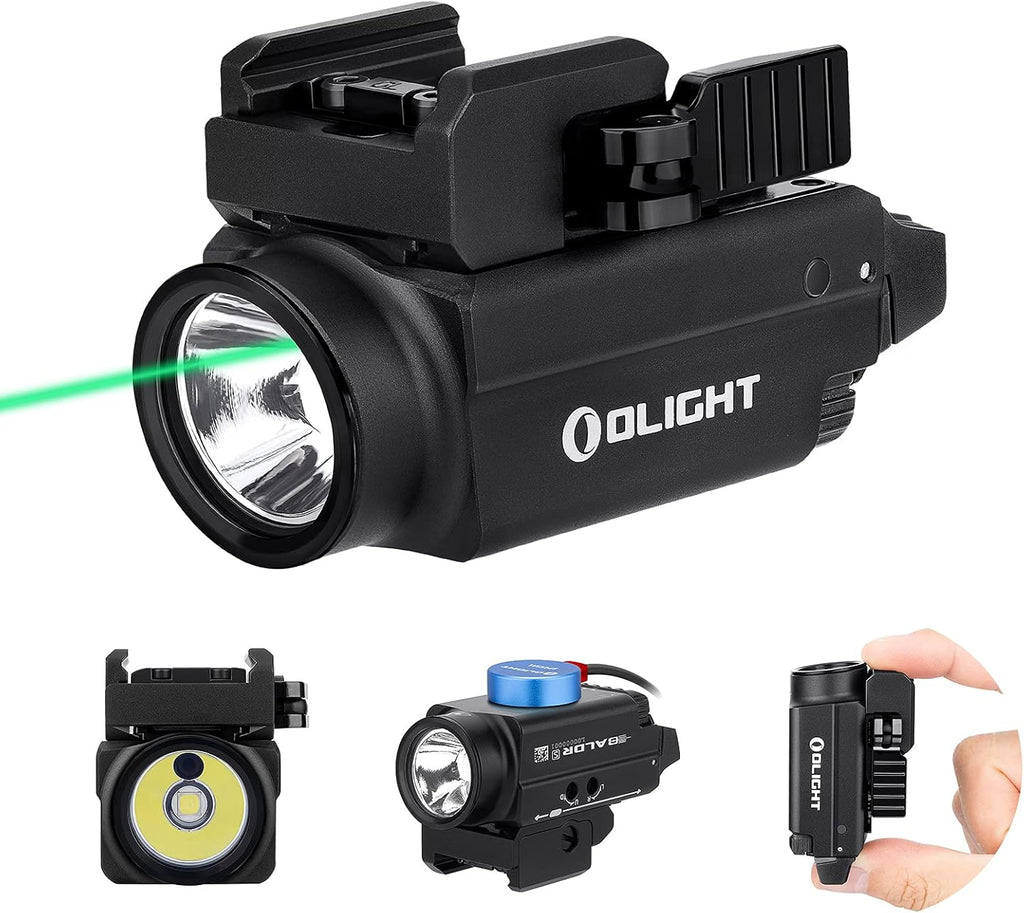 800 Lumens USB Rechargeable Weaponlight with Green Beam and White LED Combo I6185