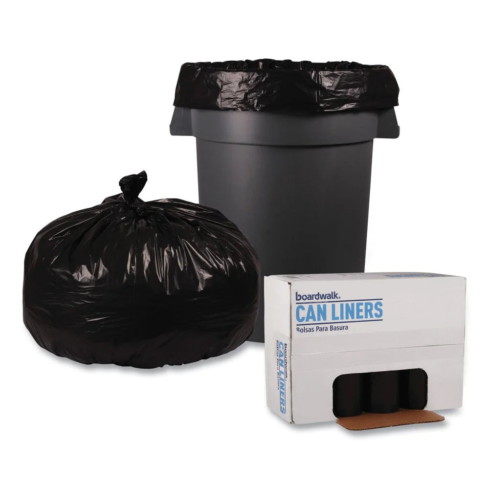 60 gal. 1.2 mil Recycled Low-Density Polyethylene Can Liners - Black (100/Carton) G7704