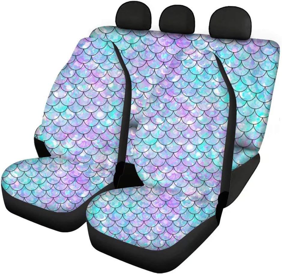 Red Kiss Lips Print 4pcs Car Seat Cover Set U363023