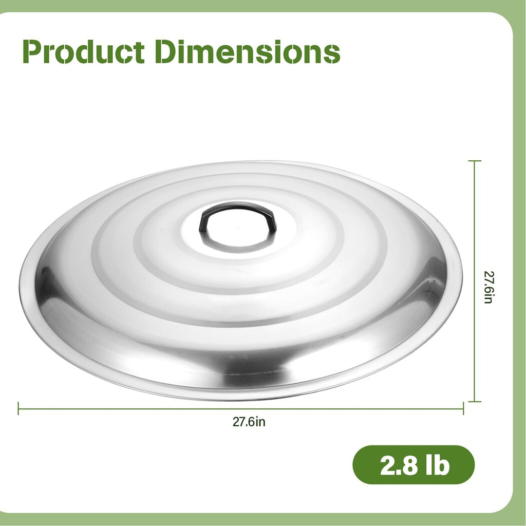 27.6 Inches Stainless Steel Fire Pit Cover with Handle C475