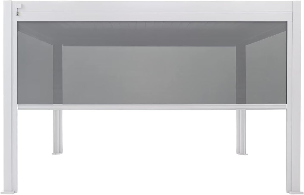 13' Aluminum Pull-Down Privacy Screen Pergola Divider (White) T30260