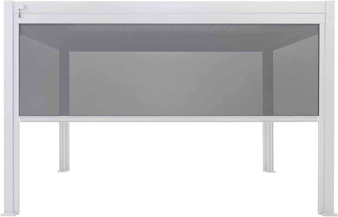 13' Aluminum Pull-Down Privacy Screen Pergola Divider (White) T30260
