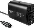 150W Car Power Inverter DC 12V to 110V AC 2 USB Ports Black Pack of 2 Z639