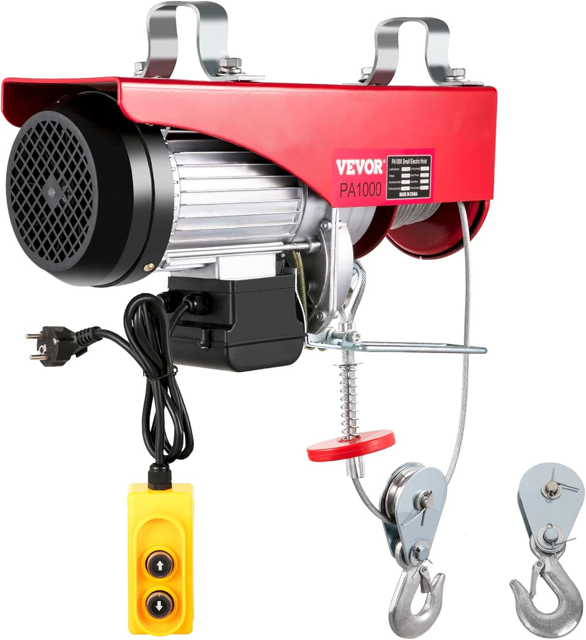2200 lb Electric Hoist with Remote Control, 110V Red Y649421