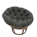 Black Rattan Papasan Chair with Solid Twill Cushion K4321