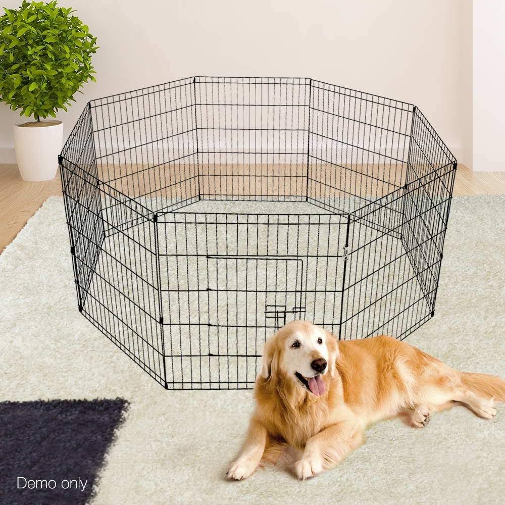 8 Panel Pet Dog Playpen Exercise Cage Enclosure Q222685
