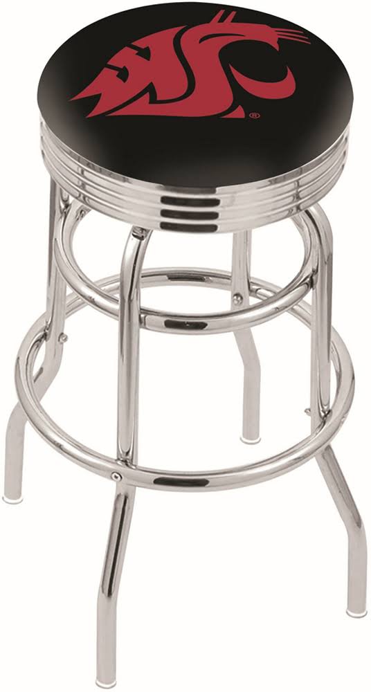 Chrome Double Ring Swivel Bar Stool U70943