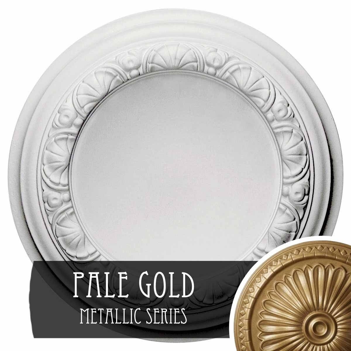 12 1/2x22OD x 1 1/2x22P Pale Gold Ceiling Medallion S95251