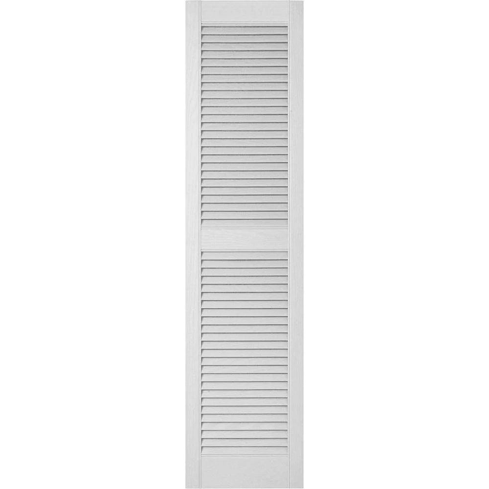 White Vinyl Open Louver Shutters D916
